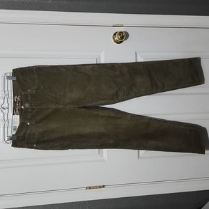 Seven7 corduroy skinny highrise dusty olive green size 10 NWT